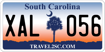 SC license plate XAL056