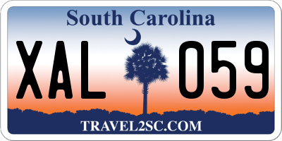 SC license plate XAL059