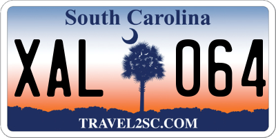 SC license plate XAL064