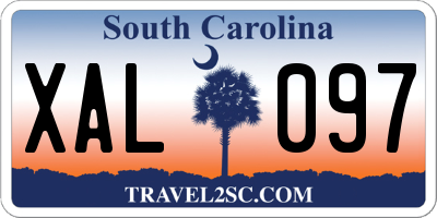 SC license plate XAL097