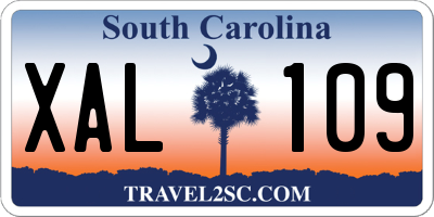 SC license plate XAL109