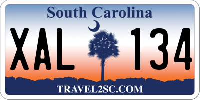 SC license plate XAL134