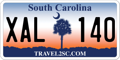 SC license plate XAL140