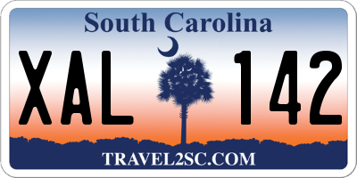 SC license plate XAL142