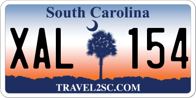 SC license plate XAL154