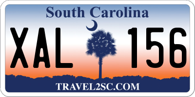 SC license plate XAL156