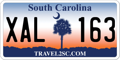 SC license plate XAL163