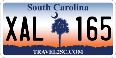 SC license plate XAL165