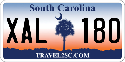 SC license plate XAL180