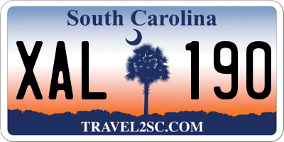 SC license plate XAL190