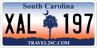 SC license plate XAL197