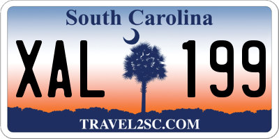 SC license plate XAL199