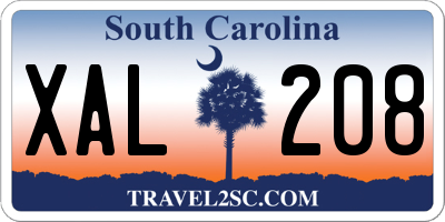 SC license plate XAL208