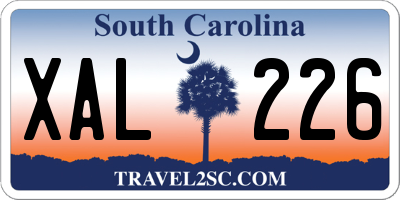 SC license plate XAL226