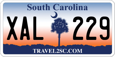 SC license plate XAL229