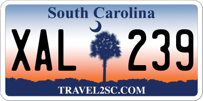 SC license plate XAL239