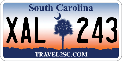 SC license plate XAL243