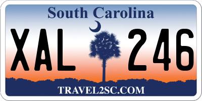 SC license plate XAL246