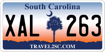 SC license plate XAL263