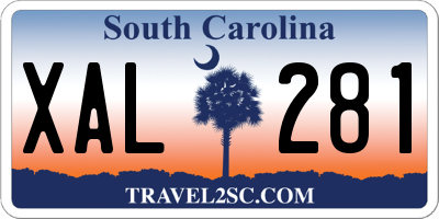 SC license plate XAL281