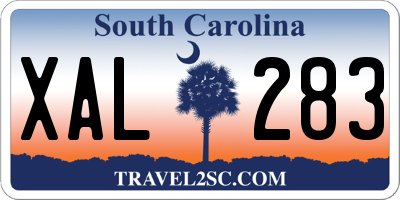 SC license plate XAL283