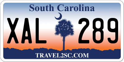 SC license plate XAL289