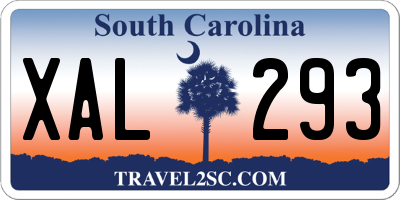 SC license plate XAL293