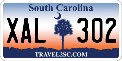 SC license plate XAL302