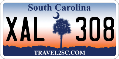 SC license plate XAL308