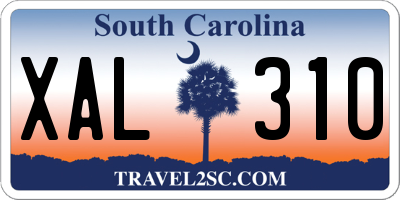 SC license plate XAL310
