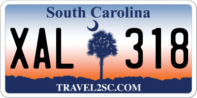 SC license plate XAL318