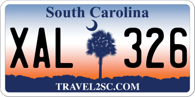 SC license plate XAL326
