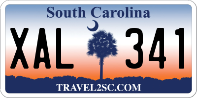 SC license plate XAL341