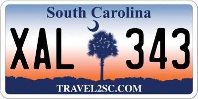 SC license plate XAL343
