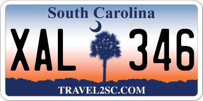 SC license plate XAL346