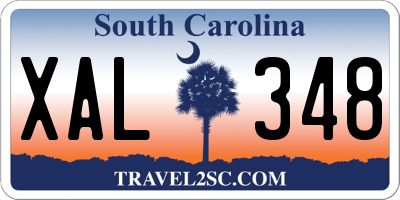 SC license plate XAL348