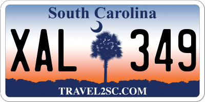 SC license plate XAL349