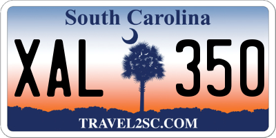 SC license plate XAL350