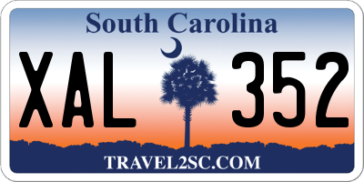 SC license plate XAL352