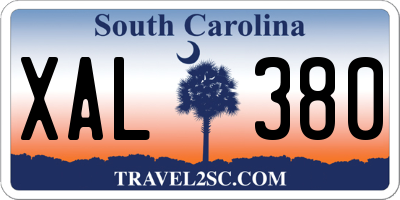 SC license plate XAL380