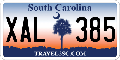 SC license plate XAL385