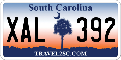 SC license plate XAL392