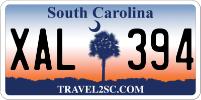 SC license plate XAL394
