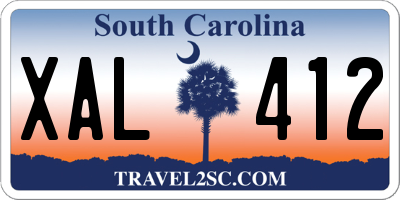 SC license plate XAL412