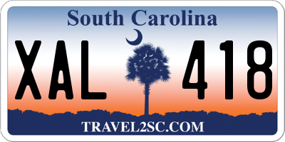 SC license plate XAL418
