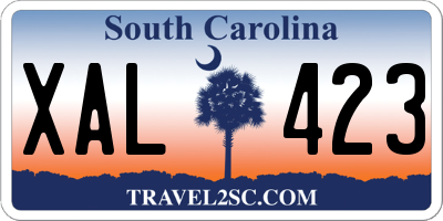 SC license plate XAL423