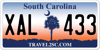 SC license plate XAL433