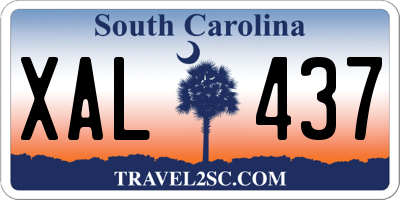 SC license plate XAL437