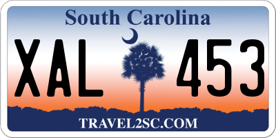 SC license plate XAL453