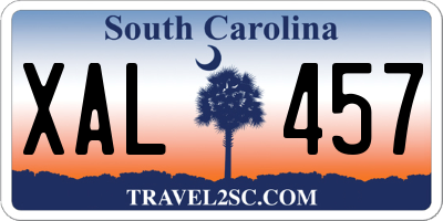 SC license plate XAL457